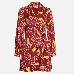 Farm Rio Toucanissimo Mini Dress Beaded Tassel Belt Sz S